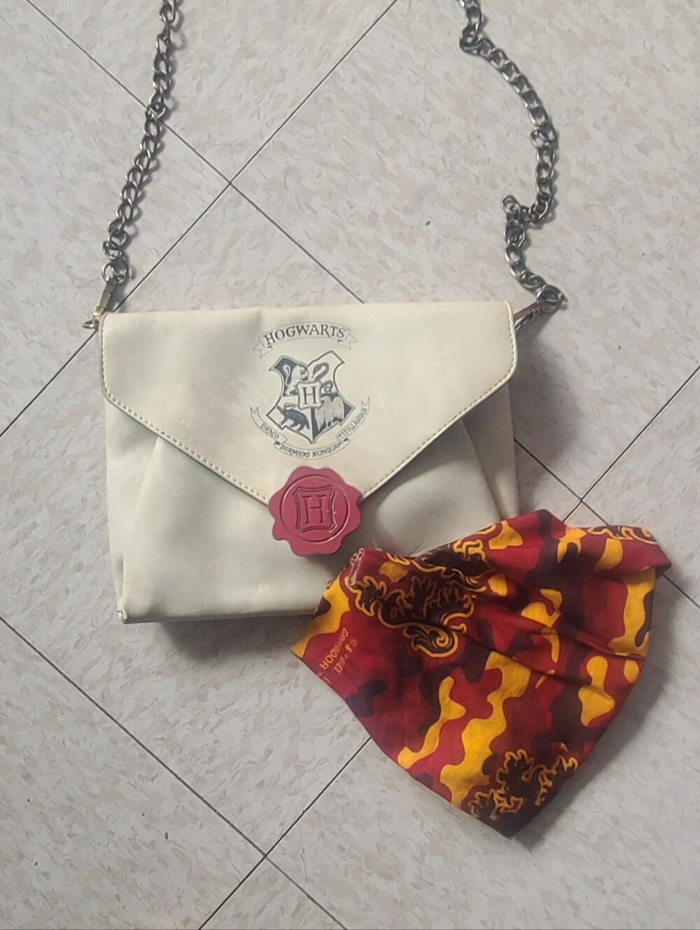 Hogwarts Cream Envelope Crossbody Bag with Red Seal